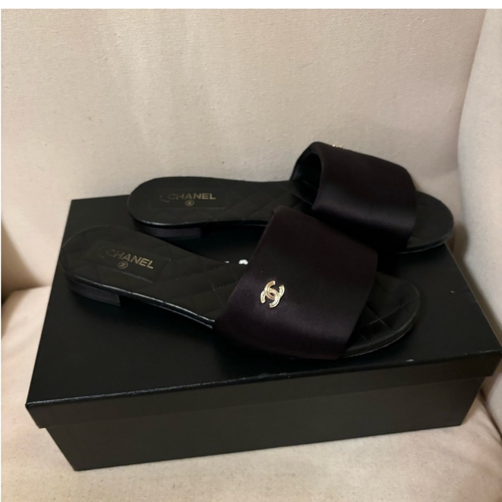 Chanel black sandals 8-9.5 - Picture 6 of 9